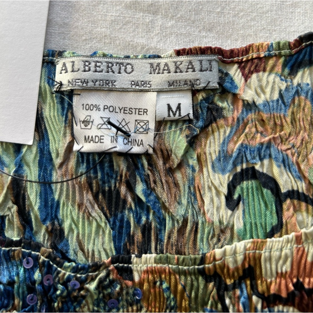 Vintage Alberto Makali Whimsical Smocked Flower Power Top - Picture 11 of 11
